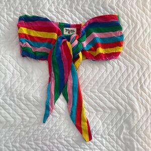 Show Me Your Mumu Kenny Scarf Top Tulum Stripe Cruise Rainbow Small